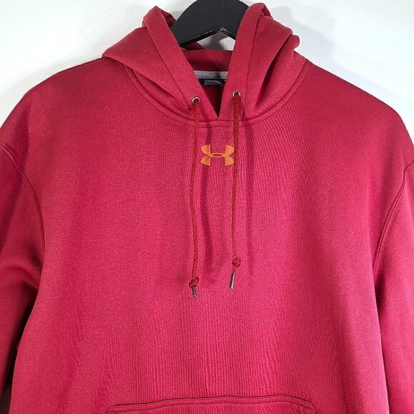 Under Armour Loose Dark Red Pull Over Hooded Sweater - Picture 2 of 6